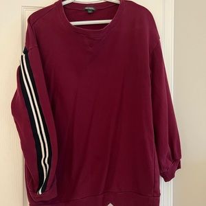 Striped-Sleeve Sweatshirt